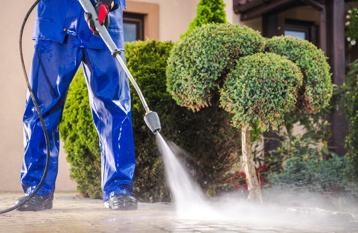 Cleaning Residential Driveway