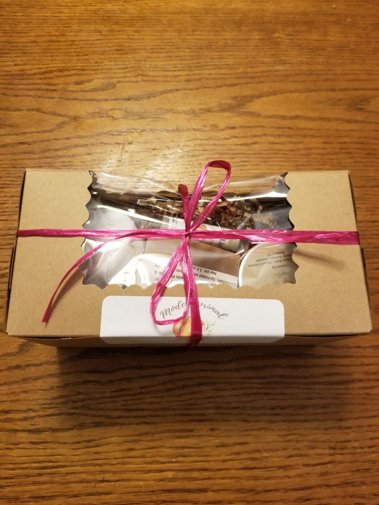 Modern Primal Soap Companys gift box.