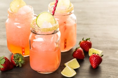Frozen strawberry margarita cocktail