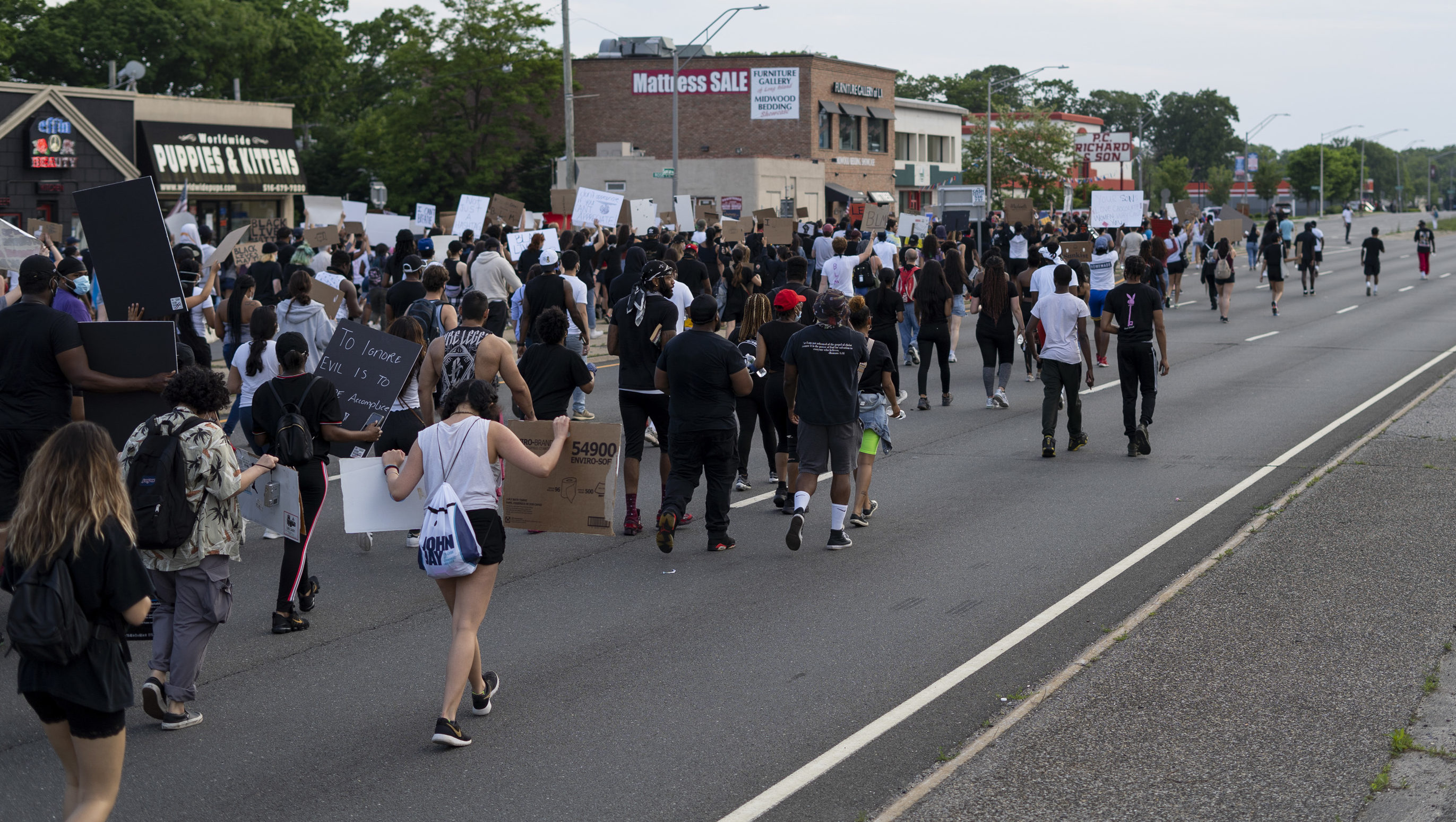 The Black Lives Matter and George Floyd memorial march closed down part of Sunrise Highway