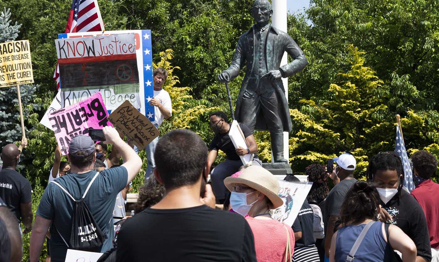 A protest in Shirley calling for the removal of slave-owner William Floyd’s statue_2