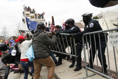 Supporters of U.S. President Donald Trump gather in Washington