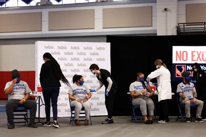 New York Governor Cuomo holds COVID-19 update event on Long Island brentwood