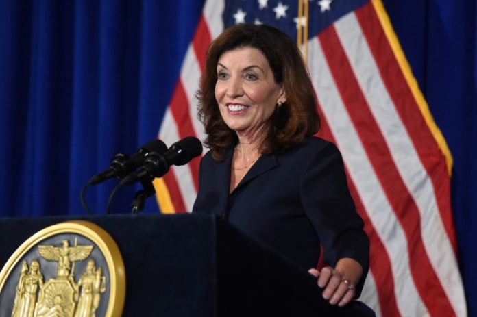 Lt. Gov. Kathy Hochul in Albany, New York mask mandate