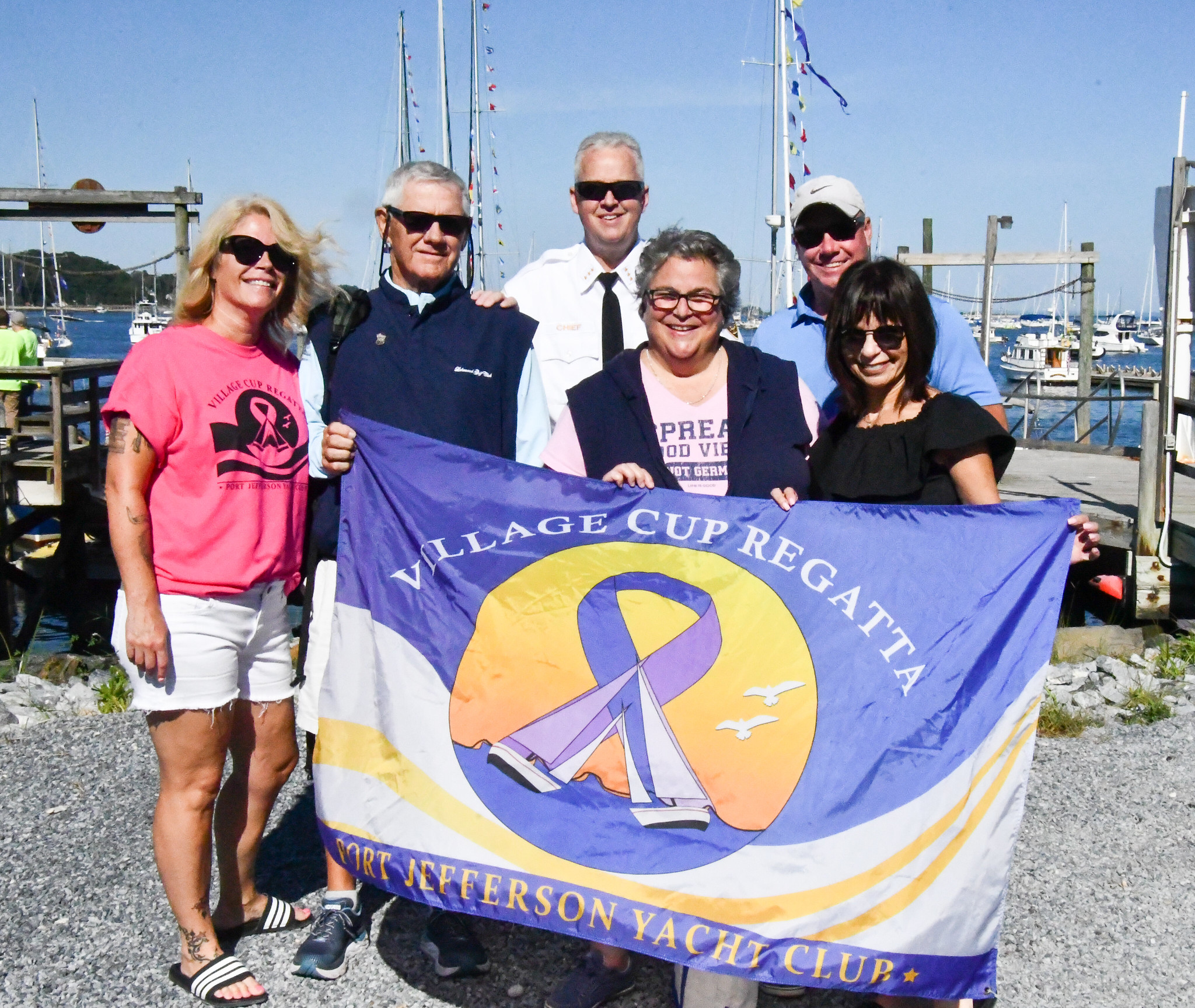 image 2 jill wagner b stan loucks port jefferson police chief fred leute port jefferson mayor margot garant robert strehle barbara sakovich