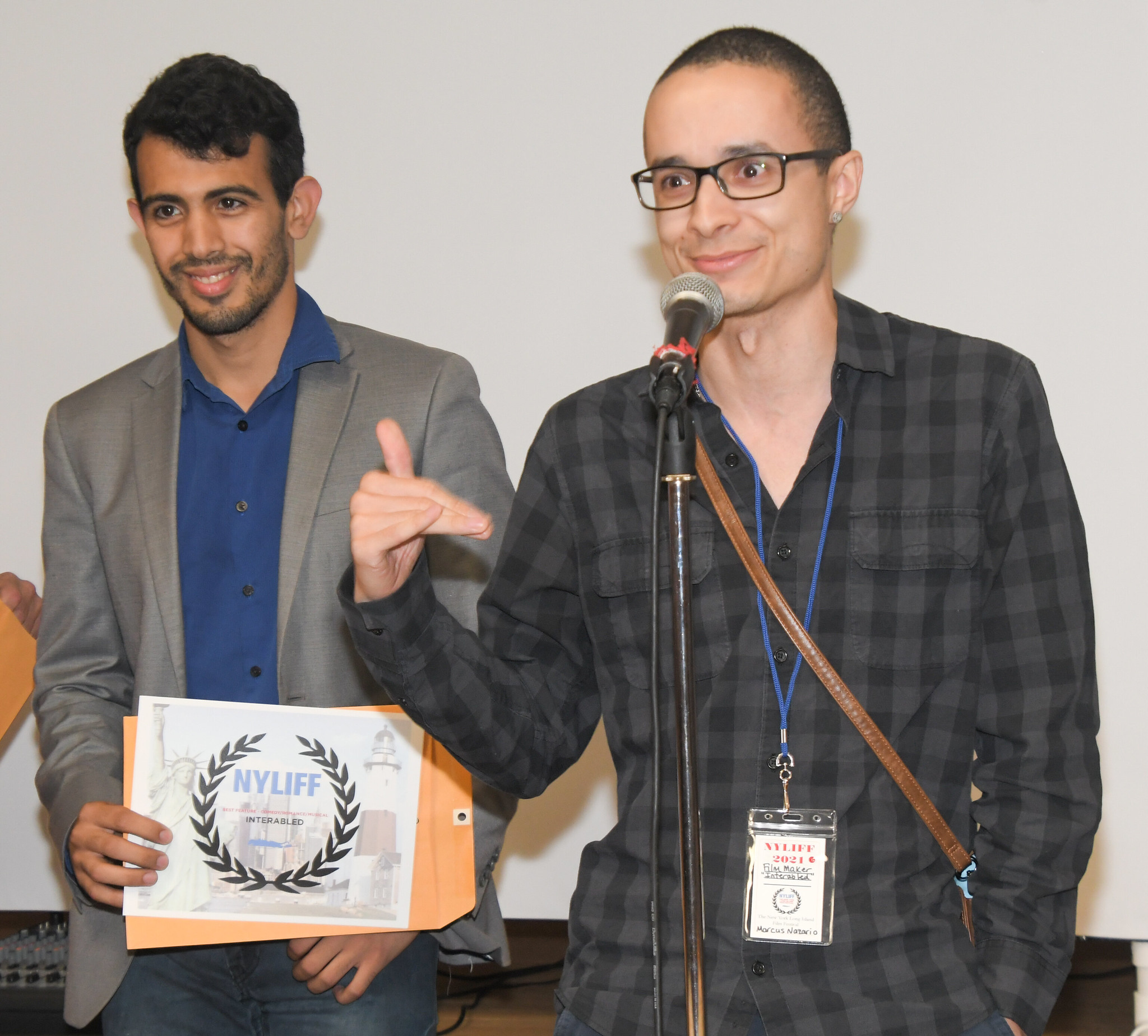 Image 15 Victor Miranda with Director Marcus Nazario awarded Best Feature in the Genre of ComedyRomanceMusical for Interabled