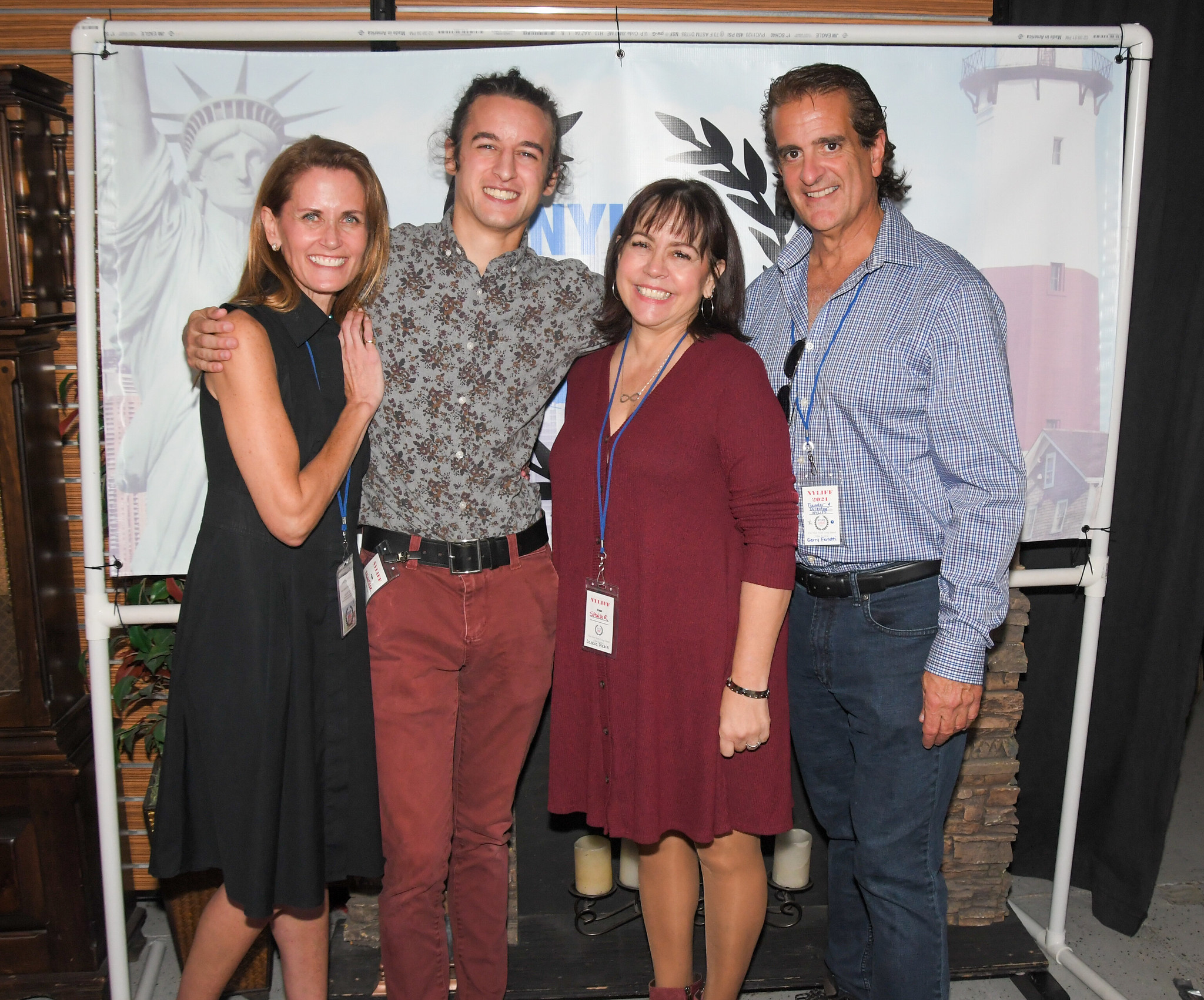 Image 2 NYLIFF Program Director Katie Schrader Thaddeus Plezia and owner of the South Shore Theatre Experience Deborah Plezia and NYLIFF Executive Director Gerry Ferretti