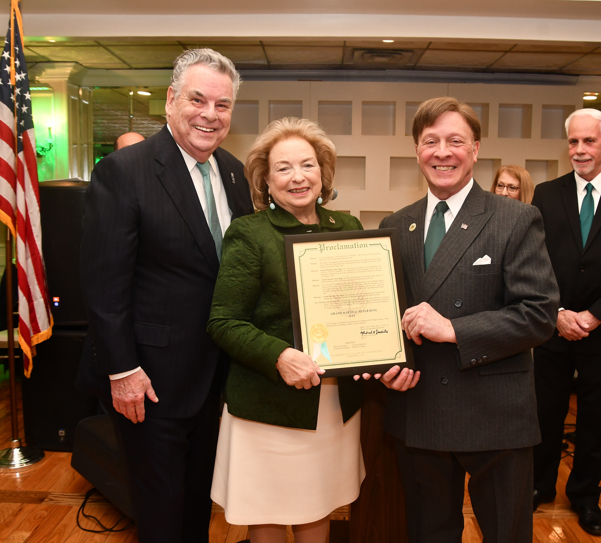 Image 3 Former U.S. Congressman Peter King Rosemary King and Lindenhurst Mayor Michael Lavorata