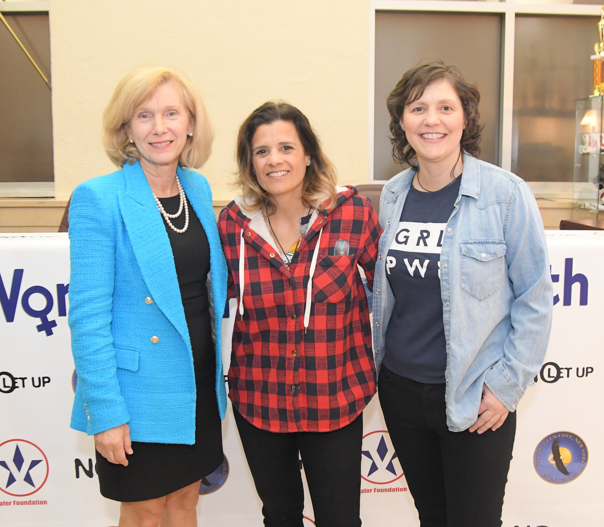 Image 6 Nassau County Comptroller Elaine Phillips with Antigone Rising Nini Camps Kristen Henderson