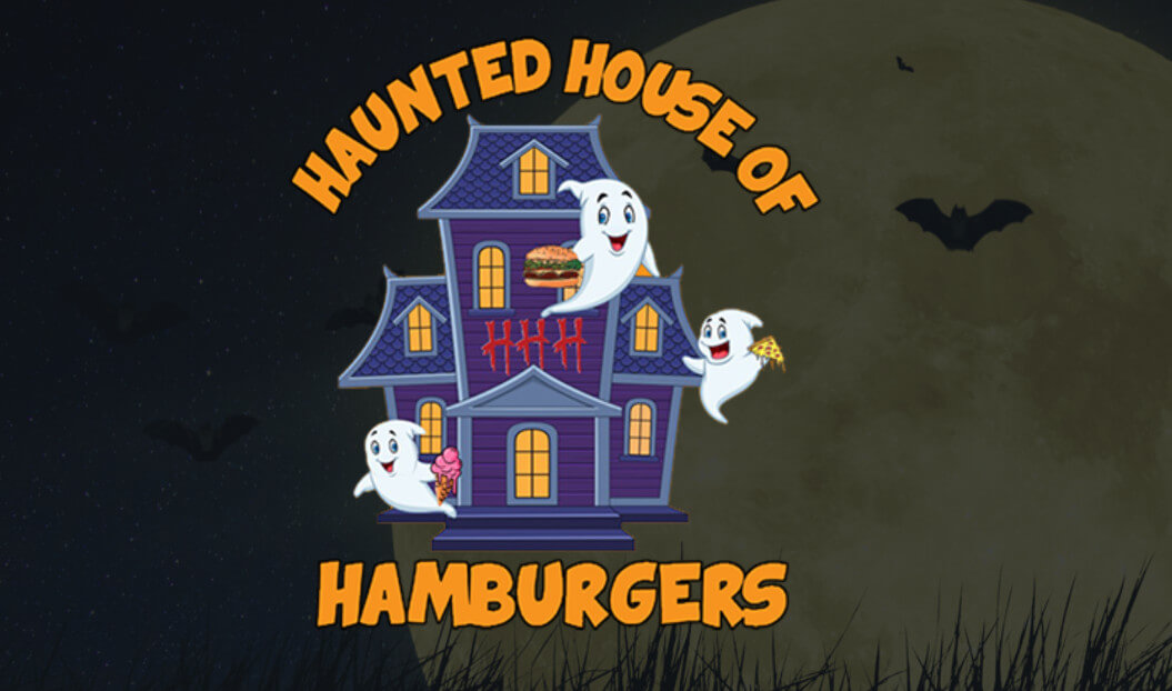 haunted house and hamburgers