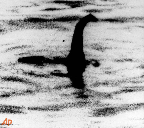 Shadow of what people think is the Loch Ness Monster
