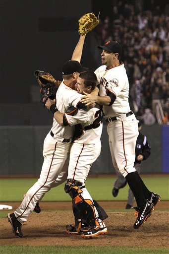 Matt Cain, Buster Posey, Brandon Belt