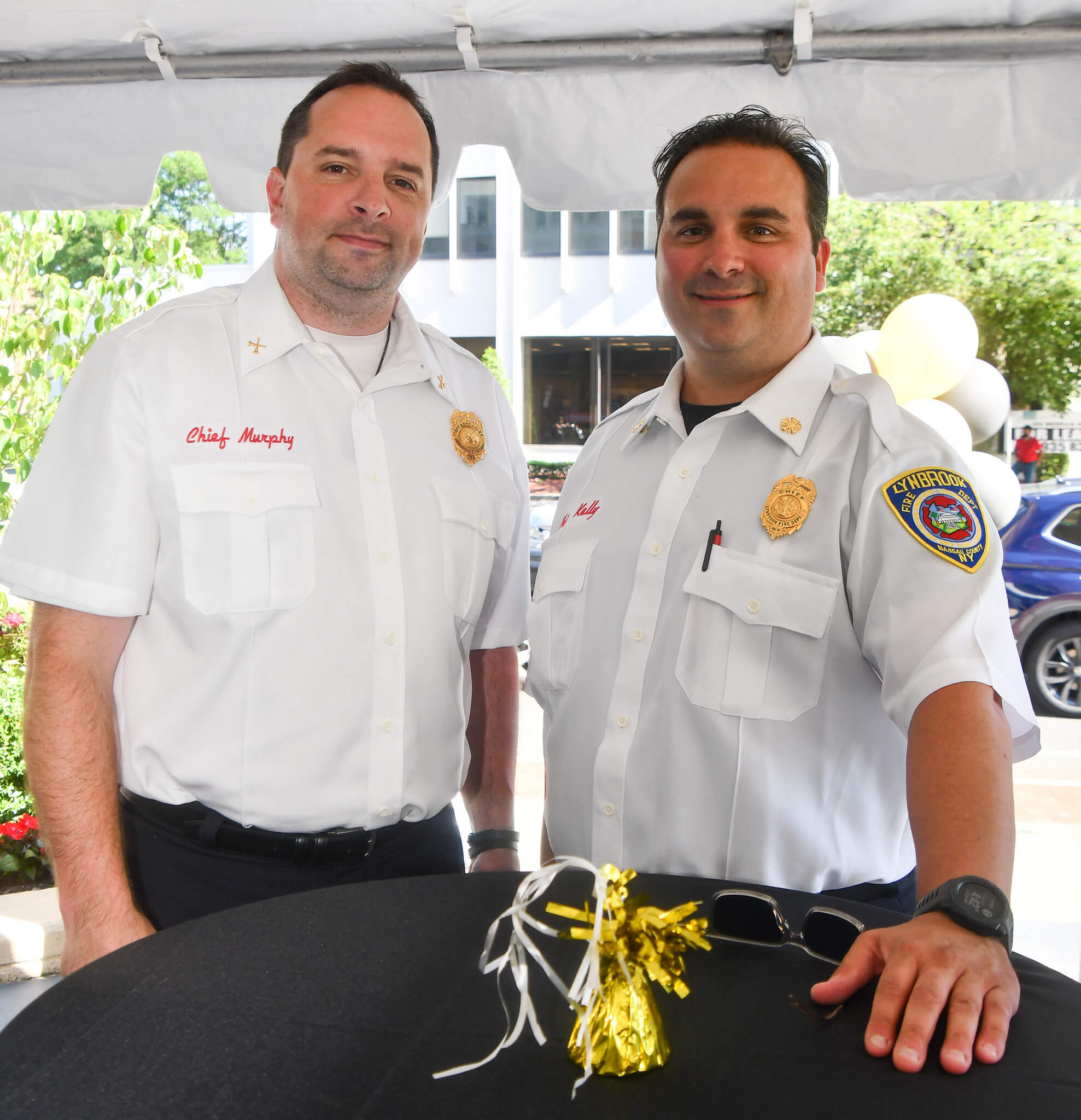 Image 21 Clayton Murphym Chief of Lymbrook FD Chris Kelly Chief of Lynbrook FD