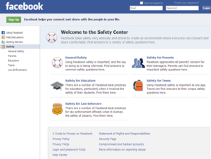 facebook safety center