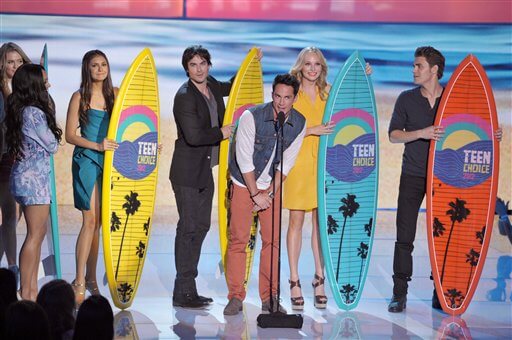 Kat Graham, Nina Dobrev, Ian Somerhalder, Michael Trevino, Candice Accola and Paul Wesley