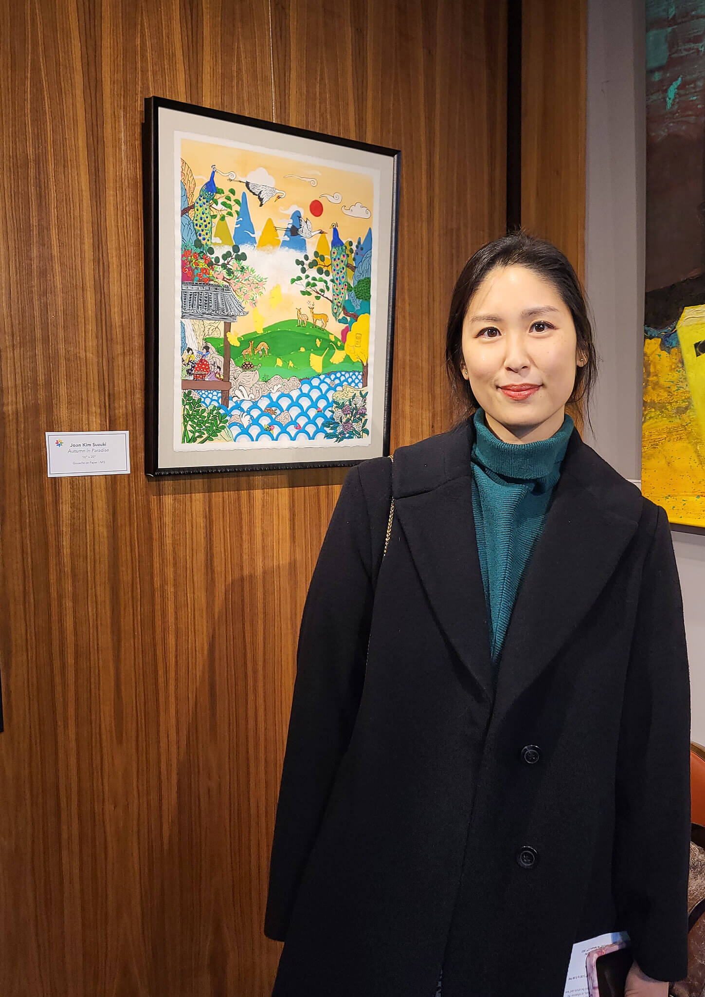 Image 2 Joan Kim Suzuki with her artwork Autumn In Paradise