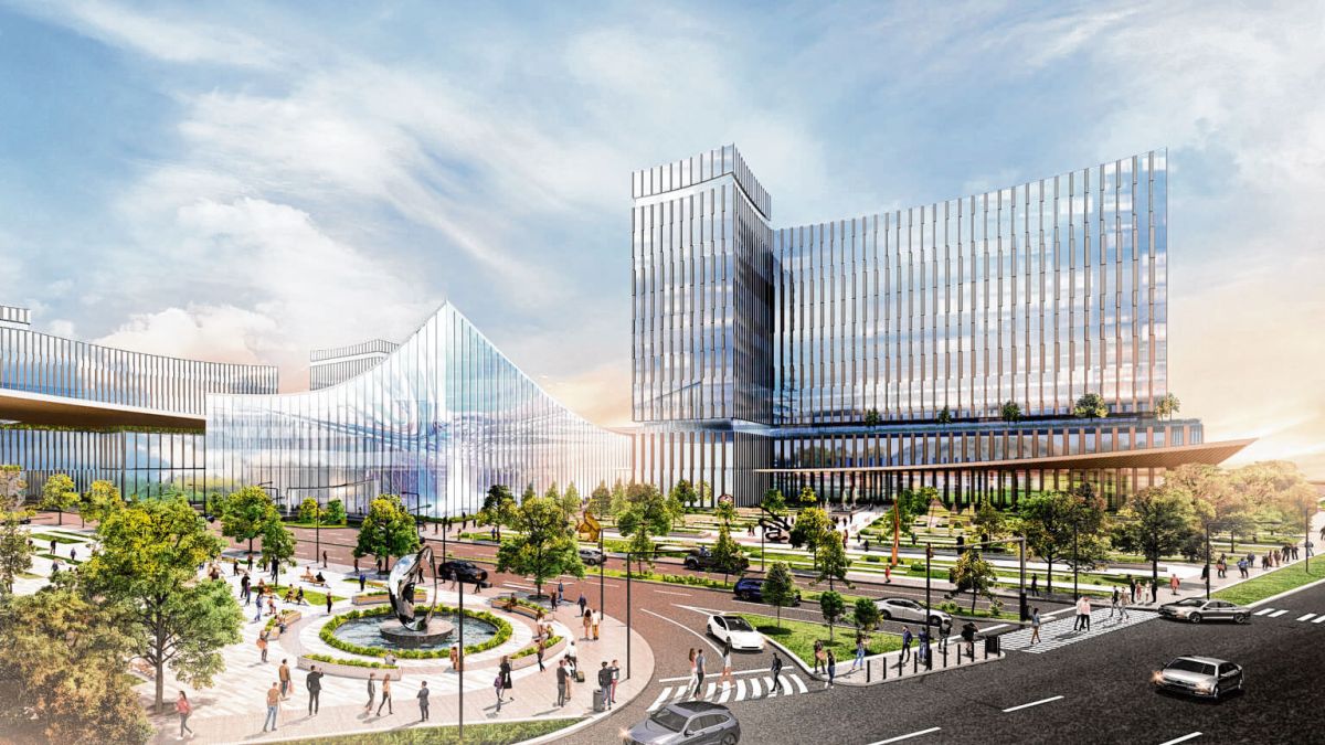 Rendering of the proposed Las Vegas Sands casino at Nassau Coliseum.