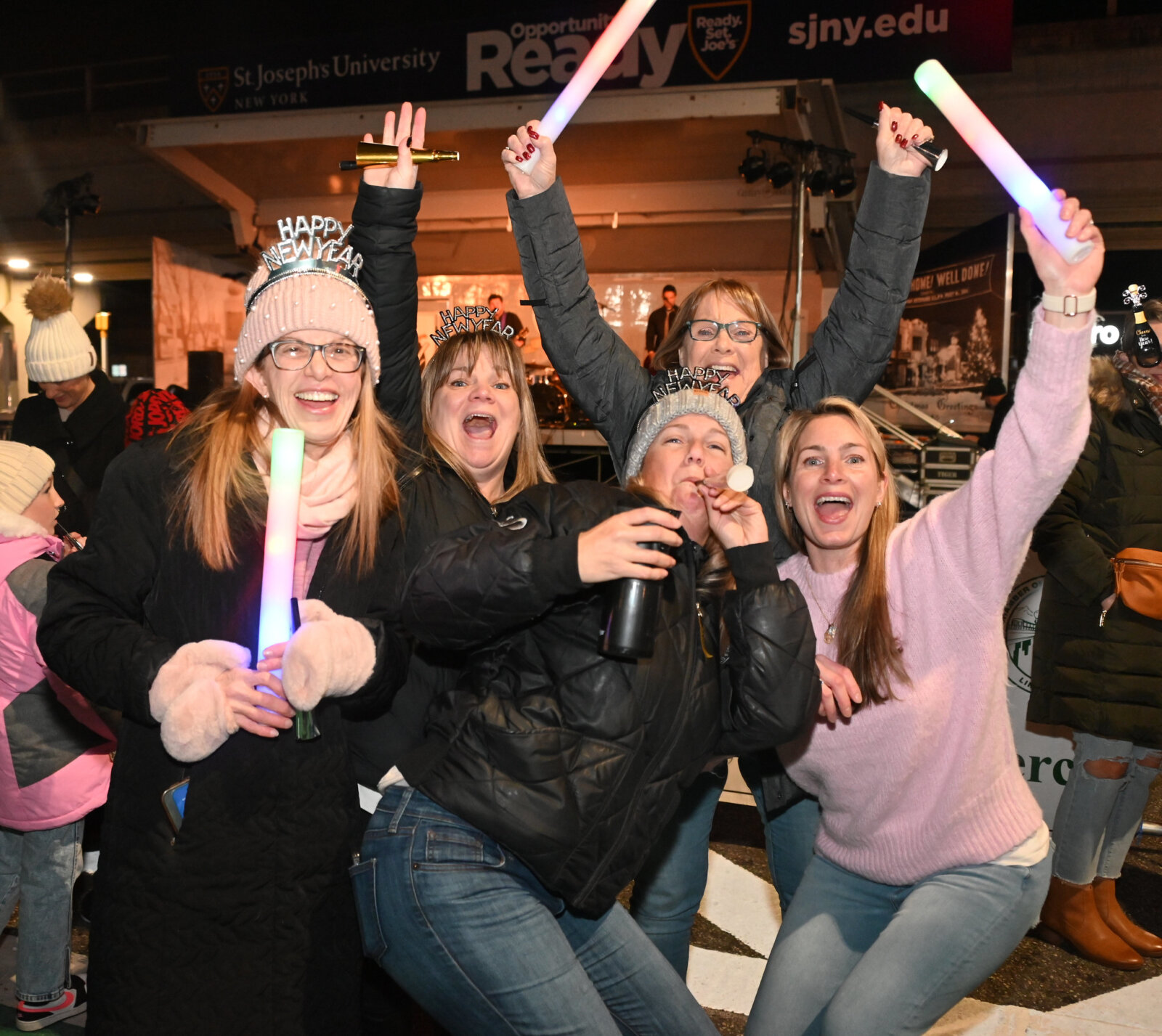 Huge Crowds at the Village of Lindenhurst New Year’s Eve 2024 Ball Drop
