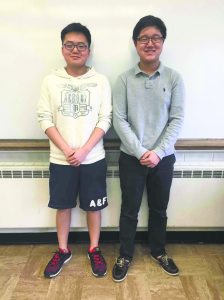 From left: Students Ben Rhee and Philip Jang have been recognized for their high scores in the U.S. National Chemistry Olympiad and the 2016 USA Biology Olympiad competition.
