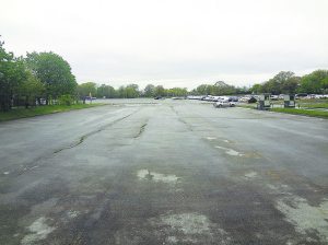 The proposed site of the soccer stadium, located at Belmont Park