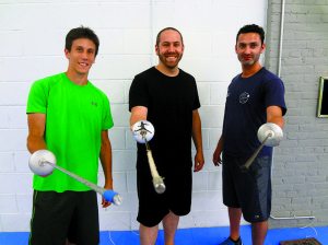 Coach Dylan Healy, 5T owner/head coach Jonathan Tiomkin and coach Gidon Retzkin