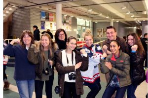 The JerEcho crew attends the Riveters game.