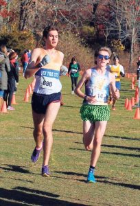 Harry Prevor and Sean Ahearn of Syosset duke it out to the finish.