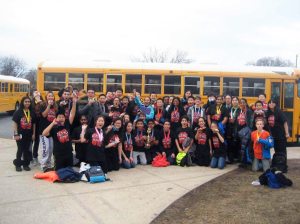 Science Olympiad students from South Woods Middle School are all smiles after a strong finish at the Science Olympiad regional competition.