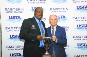 Eddie Fishkind (right) with Daniel Burgess, president, USTA Long Island Region