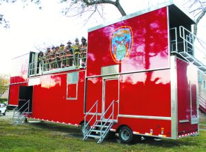 Alert officers and ex-officers took a special course that certified them to train firefighters in the burn trailer.