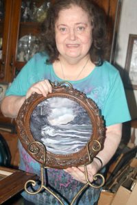 Barbara Lewin with one of her pieces 