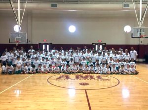Hoops 101 staff and campers