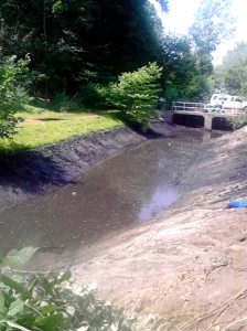 The cleaned out basin