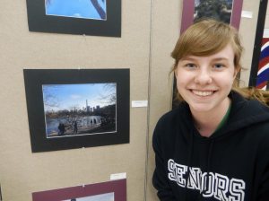 Caroline Leddy with her photo of Central Park