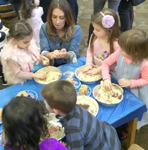 The children making Challah bread.
