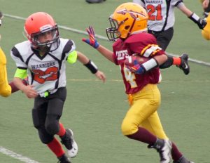 James Rosellon (right) during his own touchdown run