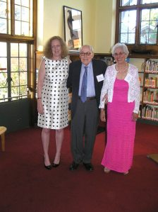 Current library director Cathleen Merenda with previous library directors William F. Lollis (1962-96) and Barbara Kramptiz (1996-2001) 