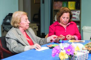 Sabiheh Sameyah with Shelley, a volunteer 