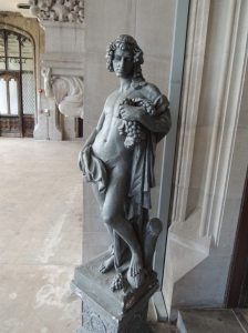 Some features in the house are remnants of recent movie shoots, like this statue.