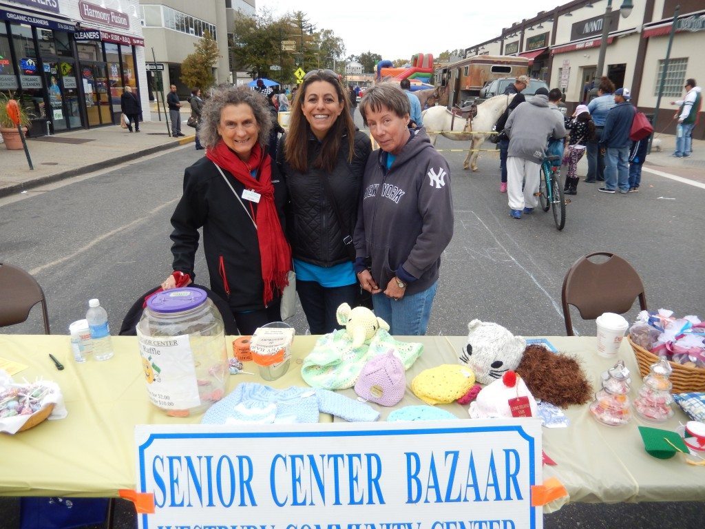 The senior center set up a table selling handmade goods