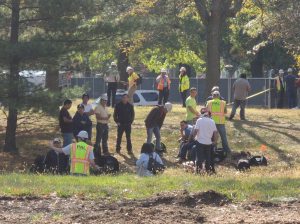 PAL Environmental workers and Nassau County Police were on scene. Photo by Rich Forestano