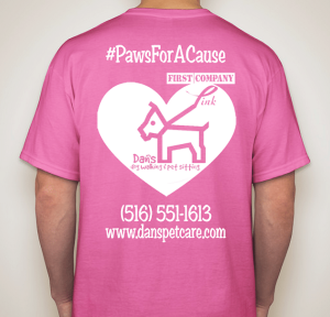 The money raised from selling these T-shirts goes to First Company Pink, a nonprofit that raises funds for breast cancer research and awareness.