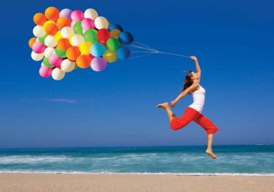 Jumping with balloons