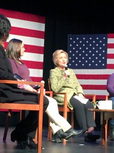 Hillary Clinton at the Landmark in Port on April 11 (Photo by Laura Mogul)