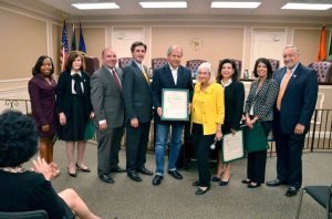 Francisco Villagran pictured with Town Supervisor Judi Bosworth, Town Clerk Wayne Wink, Councilwoman Viviana Russell, Councilman Peter Zuckerman, Councilman Angelo Ferrara, Councilwoman Anna Kaplan, Councilwoman Lee Seeman and Councilwoman Dina De Giorgio