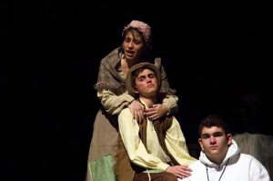 Jack’s Mother (Elora Aclin) comforts her son Jack (Jack Doremus) as they contemplate the consequences of selling Jack’s cow, Milky White (Gavin Conroy).