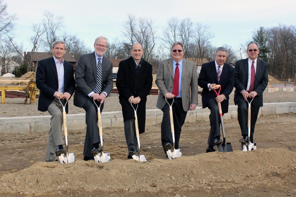 (From left) Robert Knox, principal and COO, Talisen Construction Corp.; Robert Nelson, PA-C, executive director, Island Eye Surgicenter; Mayor of Westbury Peter Cavallaro; Richard Sturm, MD, managing partner, Island Eye Surgicenter; William Yorio, executive vice president, United Realty Inc. and Paul Daley, executive vice president, The First National Bank of Long Island