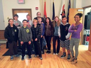 Chief Billy Goldfeder (center) stands with the juniors (from left): Lauren Murphy, Dan Ross, David Oginski, Second Lieutenant Ryan Motchkavitz, Seth Newman, Nicholas Rietbroek, Natasha Castro, First Lieutenant Julia Rietbroek, Anthony Flores and Lorna Wade.