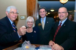 From left: Kiwanis Treasurer Jerry Rudnick, Town of North Hempstead Supervisor Judi Bosworth, Town if North Hempstead Clerk Wayne Wink and Past Kiwanis Lt. Governor Russ Bucheri