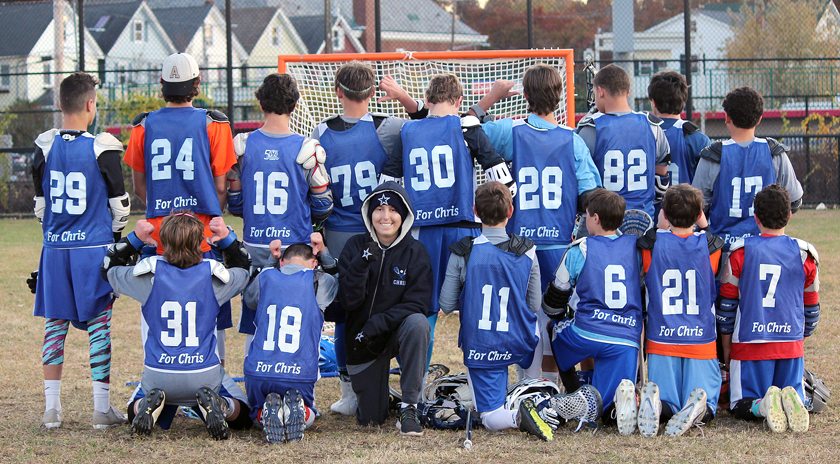 The Blue Waves show their support on the back of their jerseys.